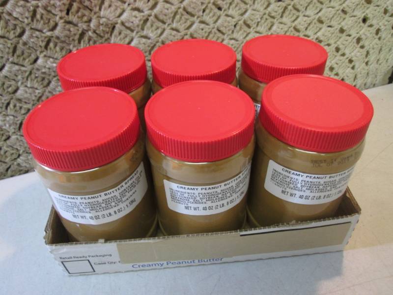 lot 164 image: 6 Large Jars of Creamy Peanut Butte...