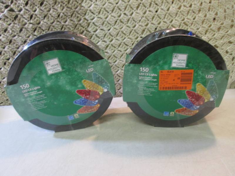lot 212 image: Lot of 2 Rolls of 150 LED C6 String...