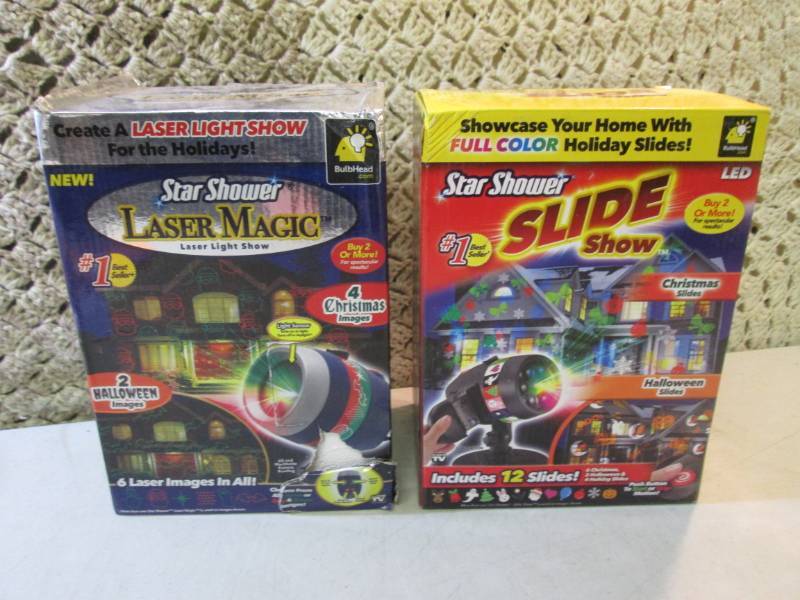 lot 215 image: 2 Holiday Star Shower Light Project...