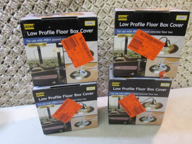 lot 225 image: Lot of 4 Low Profile Floor Outlet B...