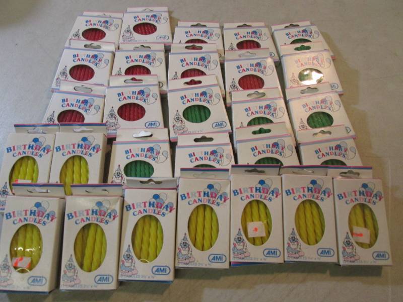 lot 234 image: 28 Boxes of Assorted Biirthday Cand...
