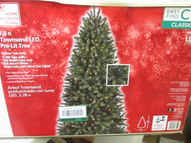 lot 238 image: 7.5 ft Townsend Fir LED Pre-Lit Chr...