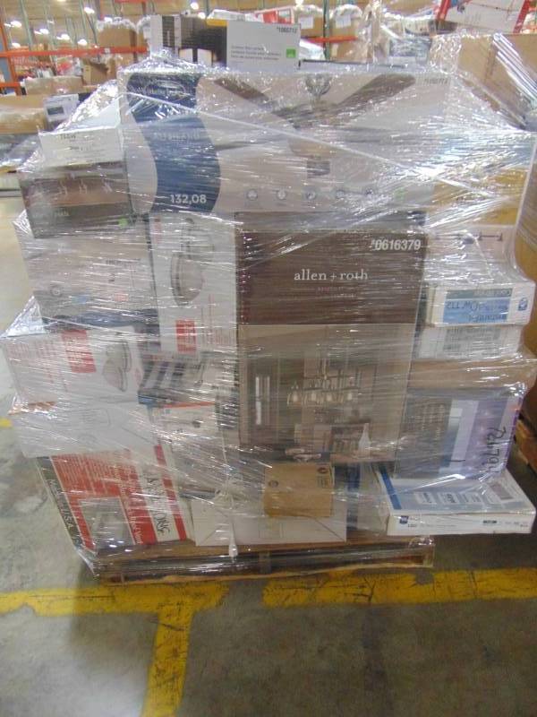 lot 6 image: WHOLESALE MIXED PALLET OF RETURNS - CEILING FANS AND LIGHTING