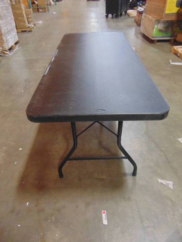 lot 23 image: Cosco 72-in x 29.6-in Rectangle Steel Folding Table 14168BK12L