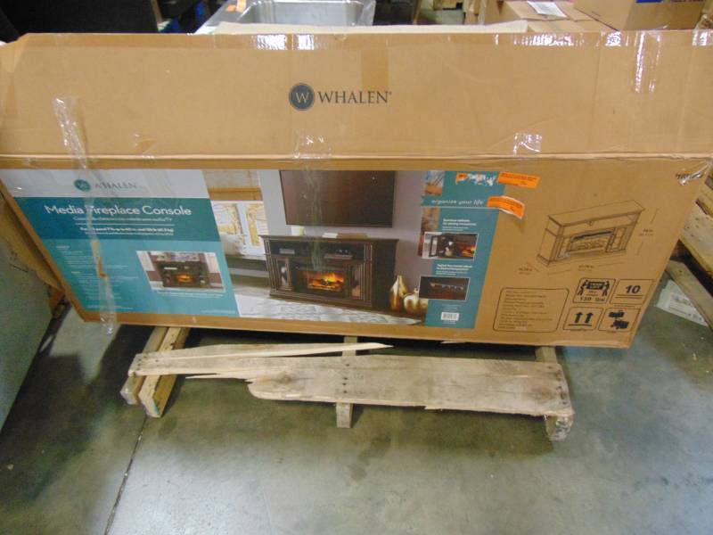 lot 24 image: Whalen 47.75-in W Acacia Grain with Warm Brown Infrared Quartz Electric Fireplace WSLWFP48-5