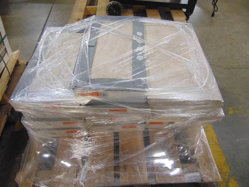 lot 138 image: Style Selections Classico Taupe Porcelain Floor And Wall Tile 15.44 sqft  12-in x 24-in, 8 pieces per case 63CL15