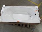 lot 299 image: Sterling Performa 60-in White Vikrell Rectangular Right-Hand Drain Alcove Bathtub - Cracked Back RH Side Top Corner