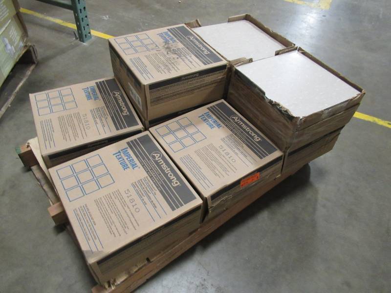 lot 143 image: Armstrong Imperial Texture VCT 12. x 12. Earthstone Greige Standard Excelon Commercial Vinyl Tile (45 sq. ft.  case).