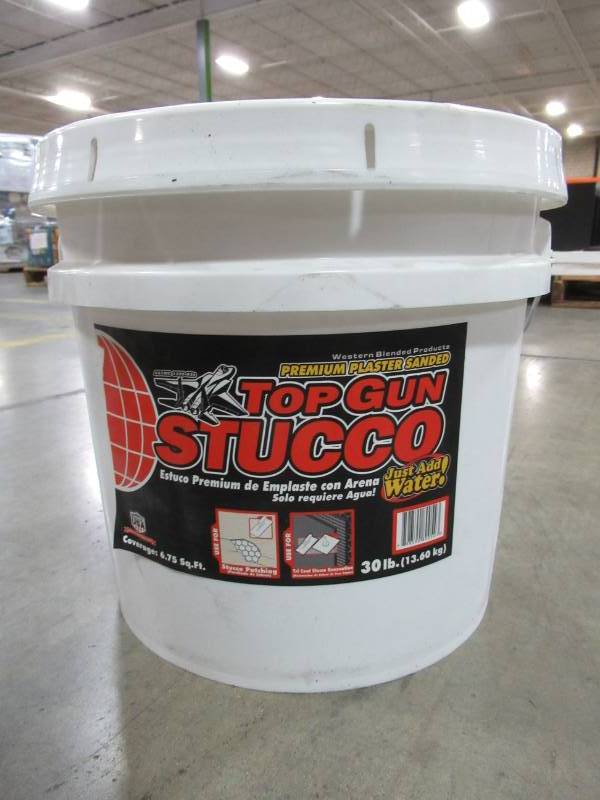lot 347 image: Western Blended Products Premium Plaster Sanded Top Gun Stucco 30 lb Container (6.75 SqFt of CoveragePail).