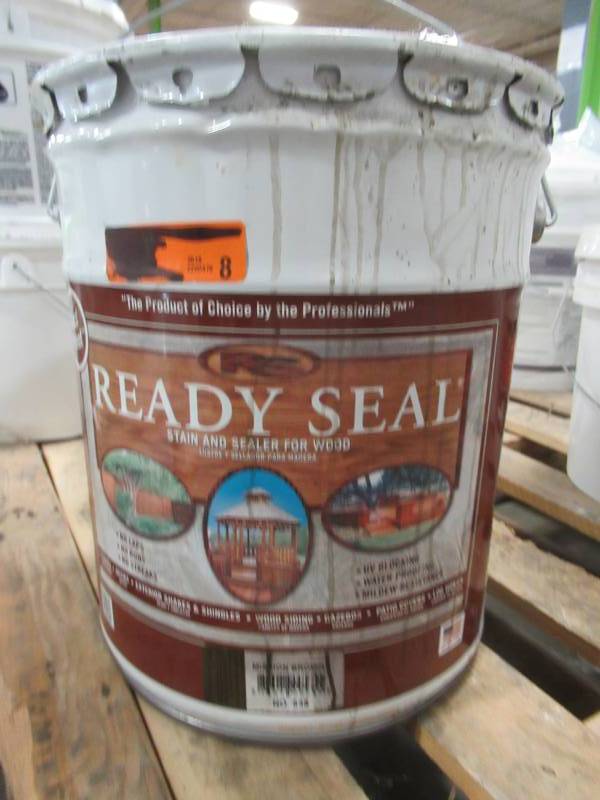 lot 358 image: Goof Proof Ready Seal 5 gal. Mission Brown Exterior Wood Stain and Sealer, 535.