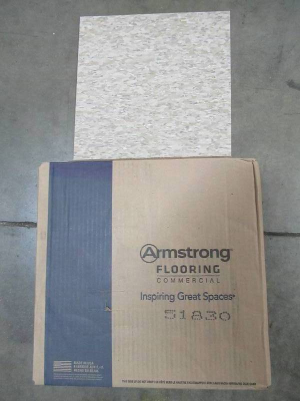 lot 259 image: 1 Case of Armstrong Standard Excelon Imperial Texture Commercial Vinyl Floor Tile, Cottage Tan, 12 X 12 VCT (45 Sq FtCase) 18 In.