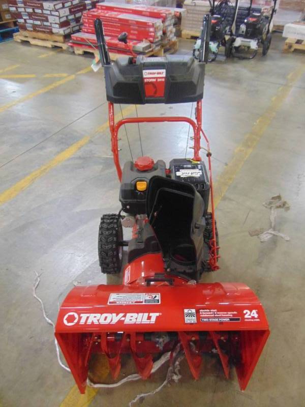 lot 519 image: Troy-bilt 24 in. 208 cc Two-Stage Gas Snow Blower with Electric Start Self Propelled Storm 2410