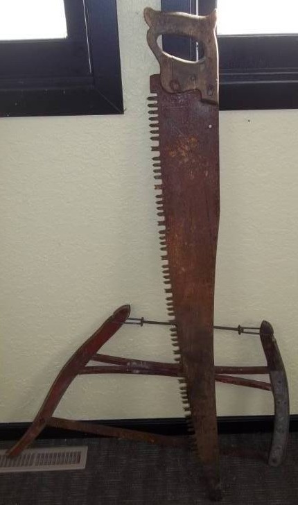 lot 26 image: Bow Saw and Large Wood Saw