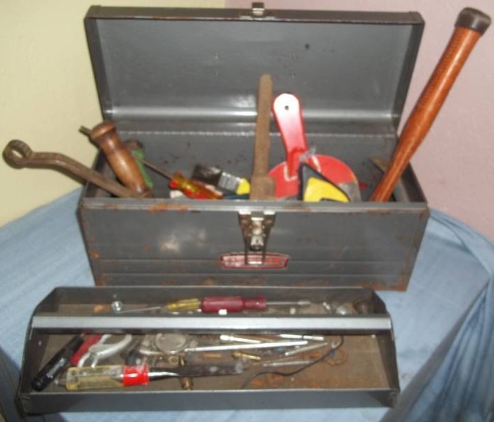 lot 84 image: Tool Box with Misc Hand Tools
