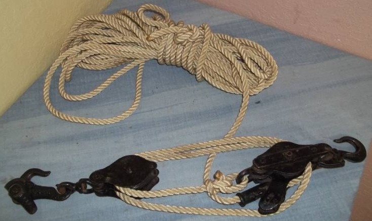 lot 203 image: Pulleys and Rope