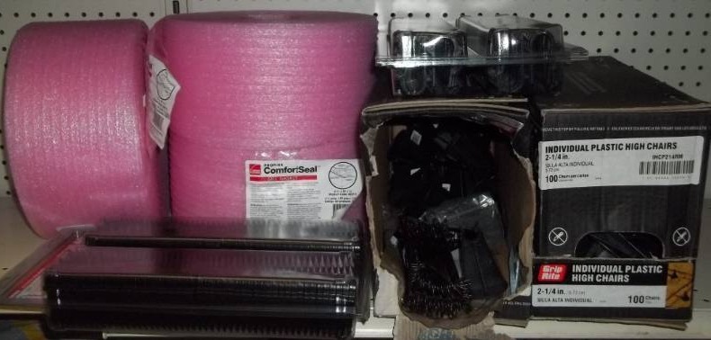 lot 347 image: Foam Staples, Plastic High Chairs, and More