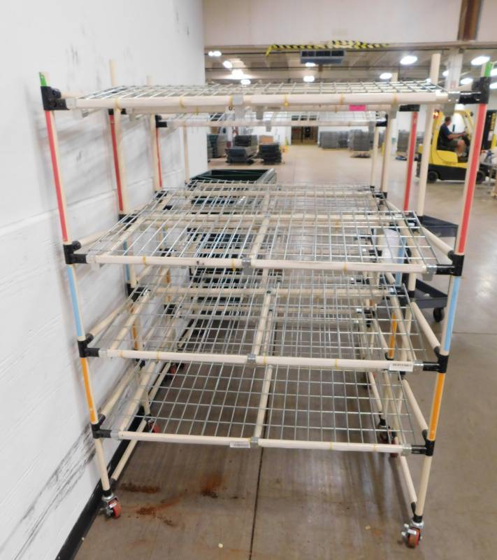 lot 6 image: Three Rolling Storage Racks - 51(w)x 68(h) x 24(d)