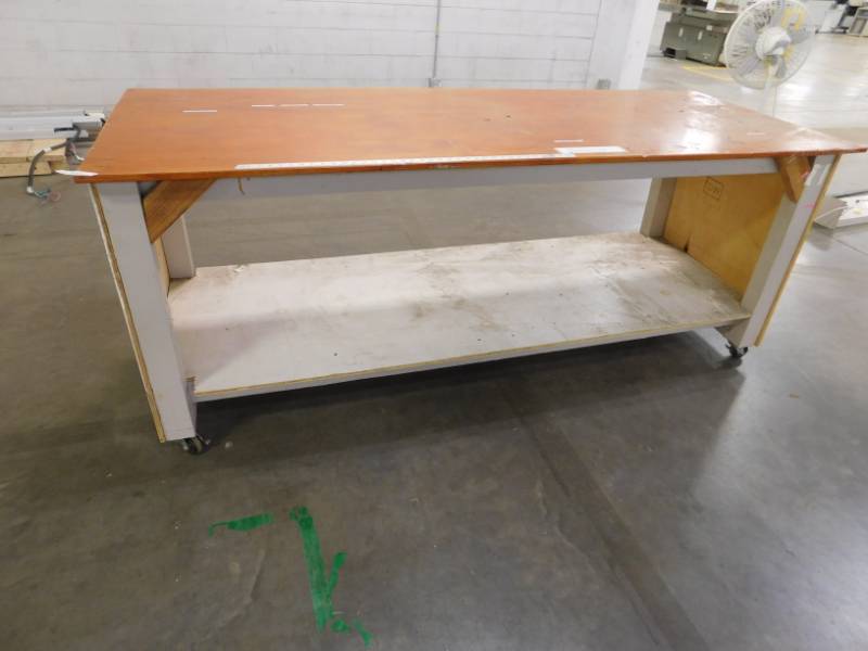 lot 27 image: Rolling Work Table - 8(w) x 38(h) x 36(d)