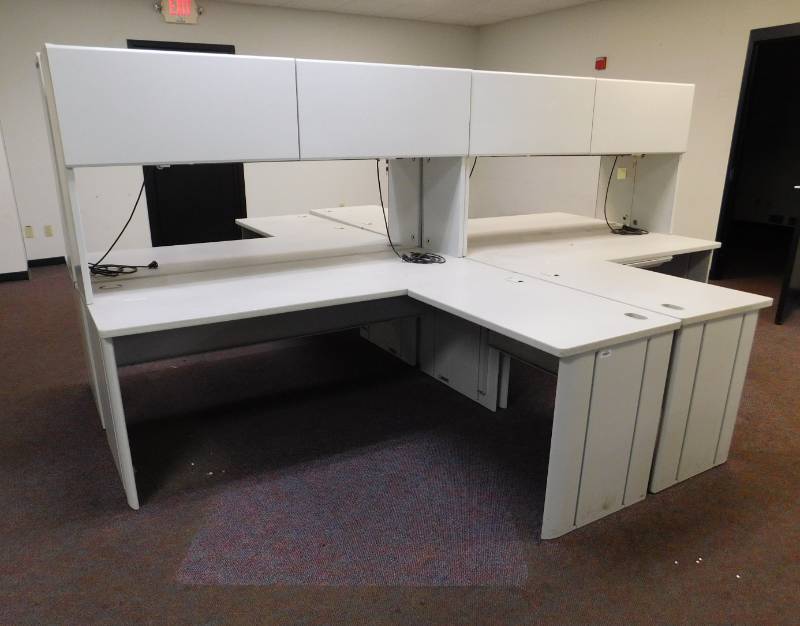 lot 56 image: Two Desks with Hutch #1