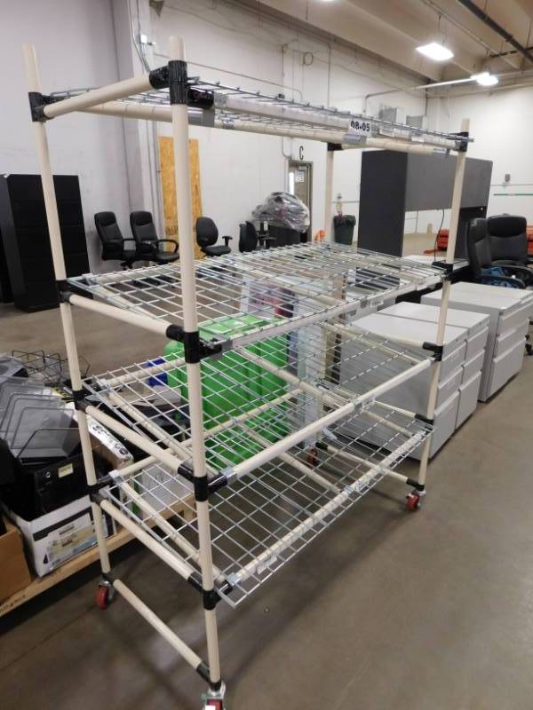 lot 65 image: Rolling Storage Rack - 51(w) x 68(h) x 24(d)