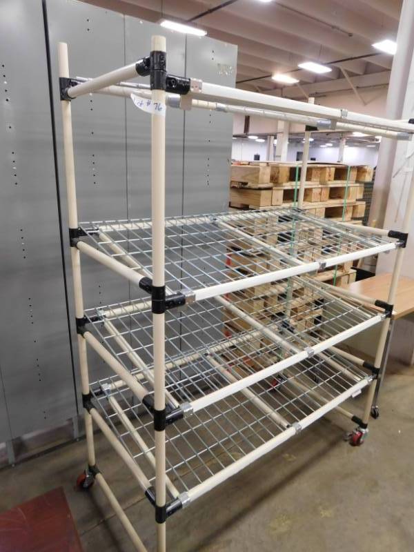 lot 76 image: Rolling Storage Rack - 51(w) x 68(h) x 24(d)