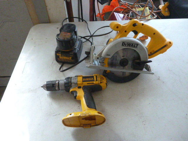 lot 47 image: DeWalt Circular Saw and Drill