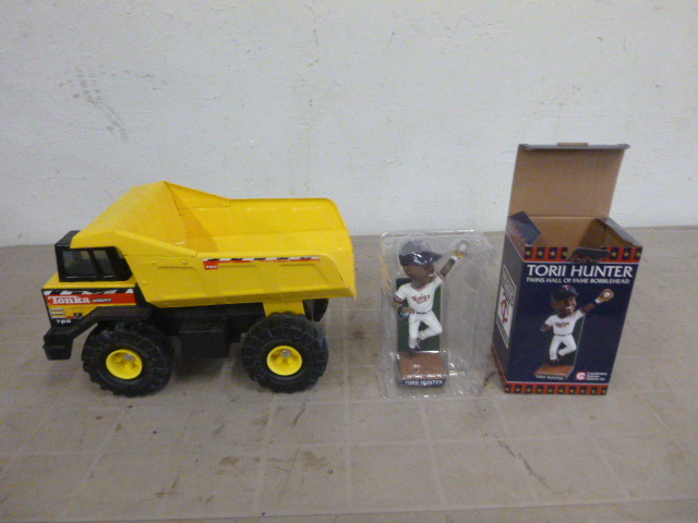 lot 121 image: Torii Hunter Bobblehead and Tonka Truck