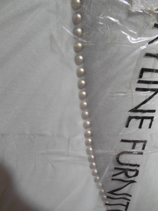 lot 79 image: Lily Velvet White Queen Headboard with Pewter Nail Buttons