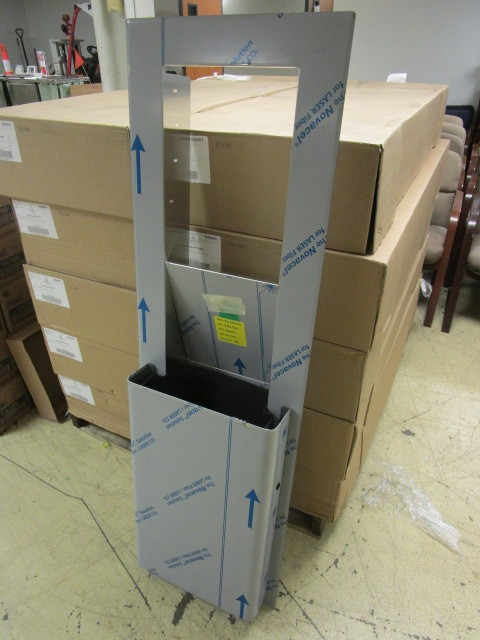 lot 414 image: THREE GEORGIA-PACIFIC STAINLESS STEEL TRASH RECEPTACLE UNITS