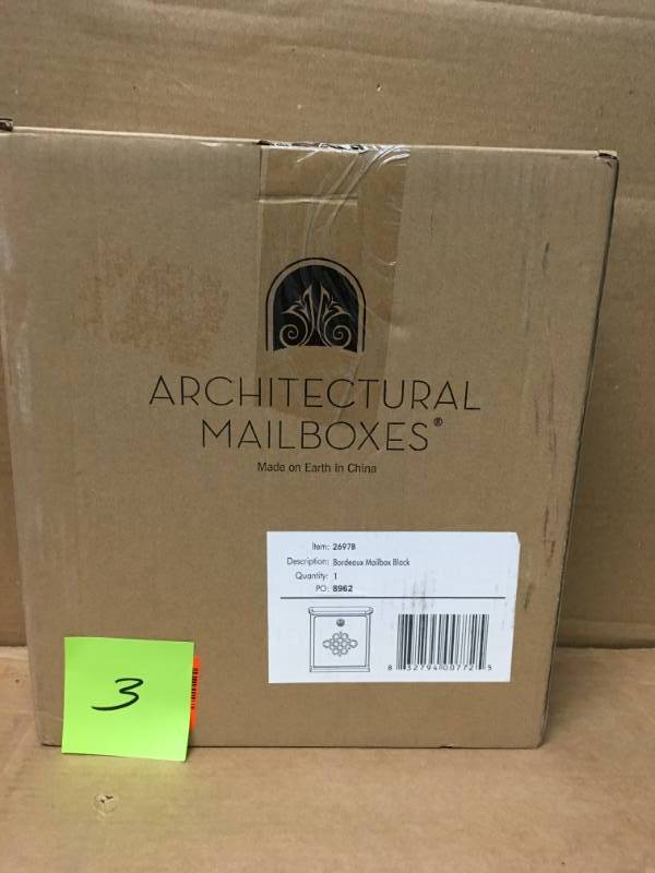 Architectural Mailboxes Bordeaux Locking Black Wall Mount Mailbox- good condition