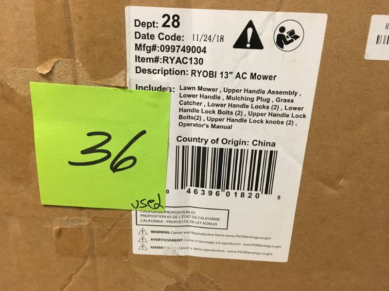 RYOBI 13 in. 11 Amp Corded Electric Walk Behind Push Mower  USED