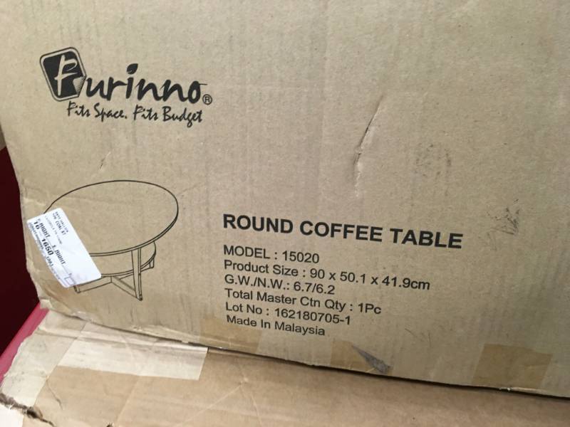 JAYA Walnut Built-In Storage Coffee Table- not used