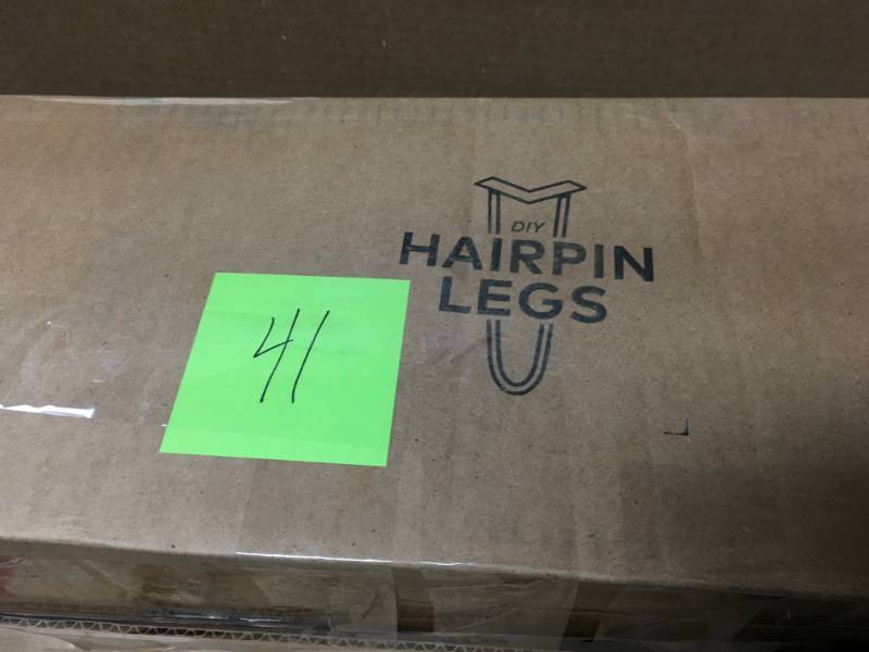 (4 Pack) Heavy-Duty 12 in. Dia 27 in. Raw Steel 2-Rod Hairpin Leg- not used