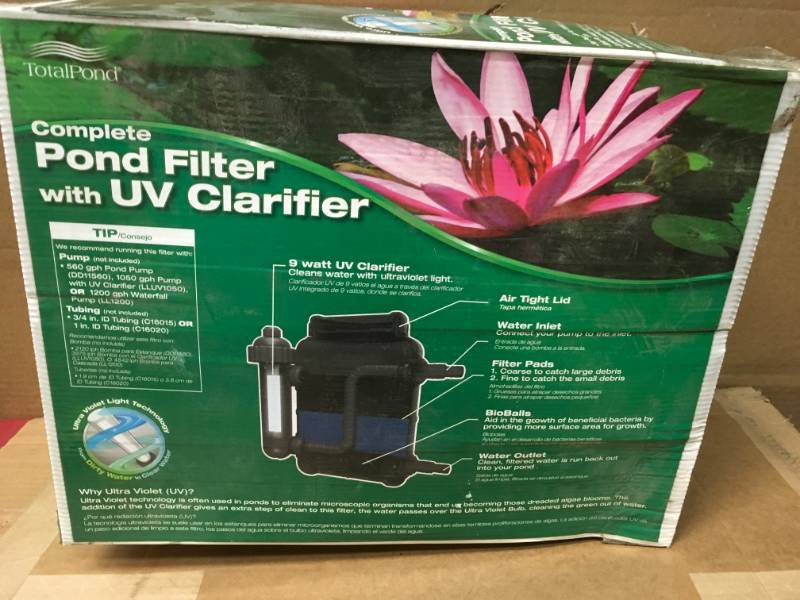 Total Pond 1200 Gal. Complete Pressurized Pond Filter with UV Clarifier- open box
