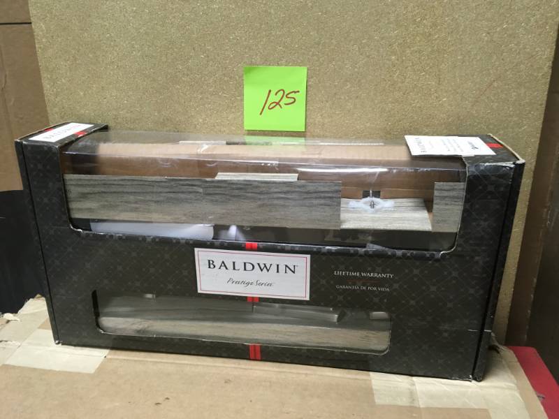 Baldwin Prestige Nautica Single Cylinder Satin Nickel Door Handleset with Tobin Door Lever Featuring SmartKey Security- open box