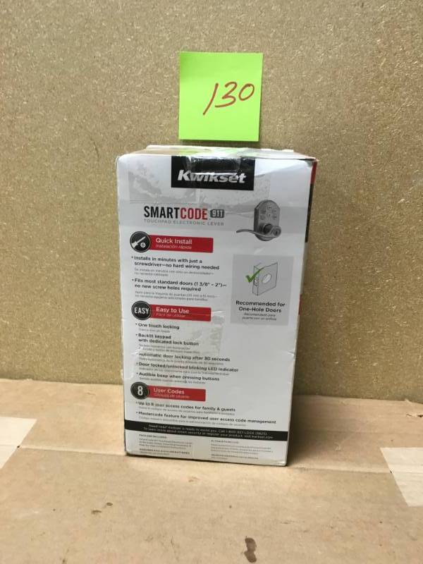 Kwikset SmartCode Satin Nickel Electronic Tustin Door Lever Featuring SmartKey Security- open box
