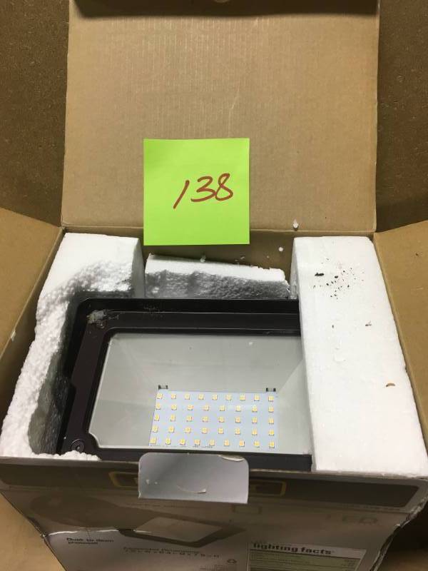 Defiant 1-Light Integrated LED Outdoor Bronze Dusk to Dawn Security Flood Light- not used