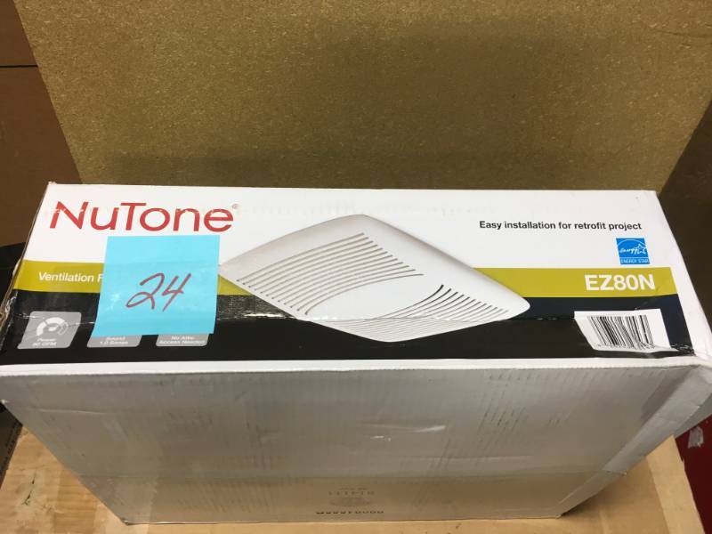 lot 24 image: NuTone EZ Fit 80 CFM Ceiling Bathroom Exhaust Fan, ENERGY STAR- not used