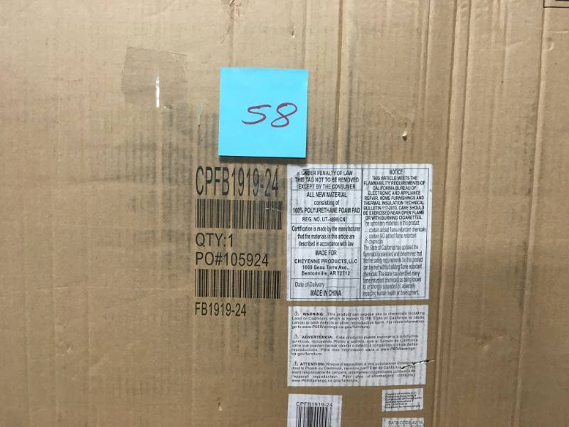 lot 58 image: tem # 1331436 Model # CPFB1919-24 Cheyenne Products Dark Brown Counter Stool- not used