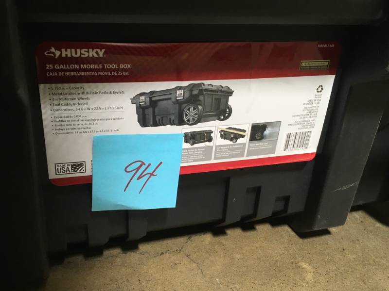 lot 94 image: Husky 35 in. Rolling Tool Box- good condition