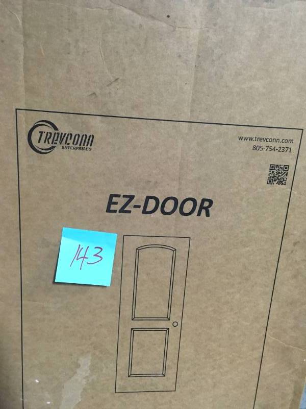 lot 143 image: EZ-Door 28 in., 30 in. and 32 in. Width Interior Door Self-Adhering Decorative Frame Kit- not used