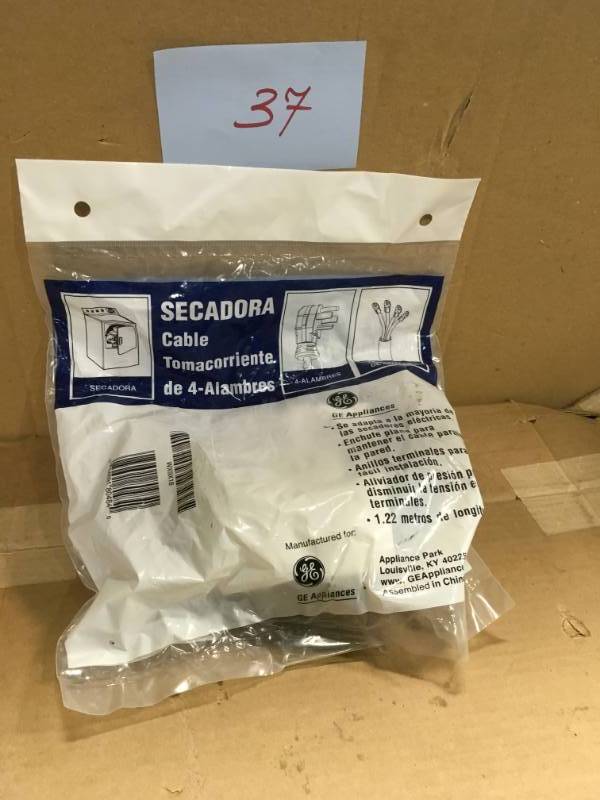 lot 37 image: GE General Electric WX9X18 4-Wire Power Cord, For WasherDryer, 30 Amp- not used
