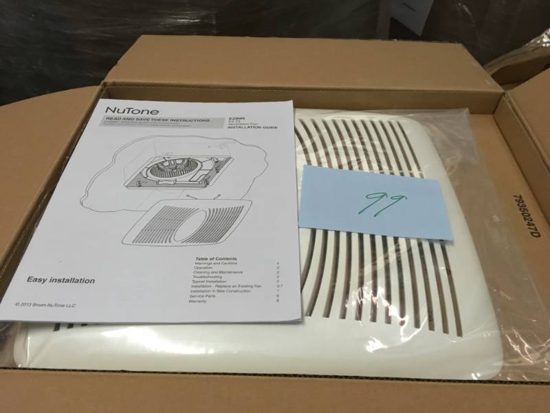 lot 99 image: NuTone EZ Fit 80 CFM Ceiling Bathroom Exhaust Fan, ENERGY STAR- not used