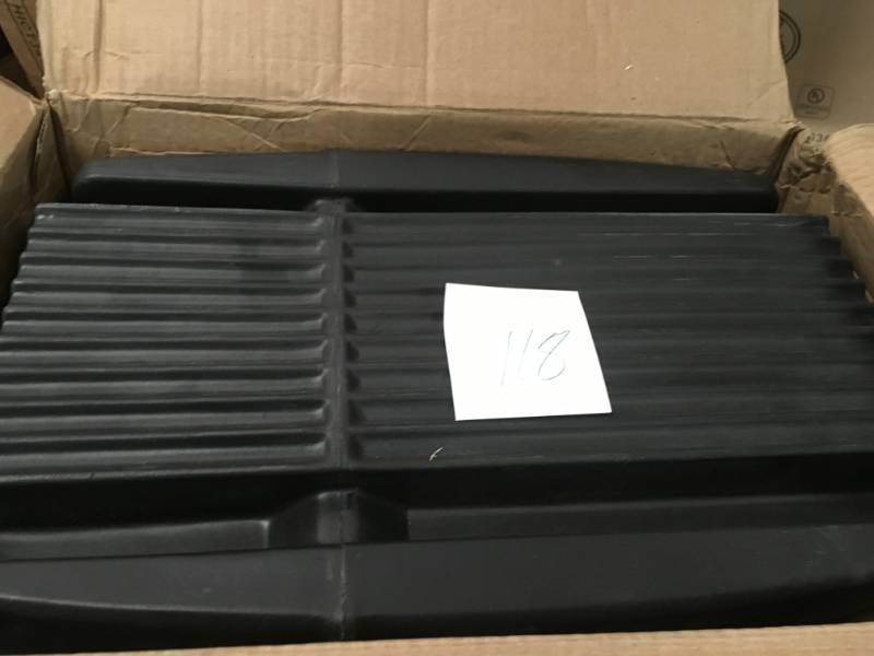 lot 118 image: Step2 Mail Master Streamline Black OverPost Mounted Plastic Mailbox- not used