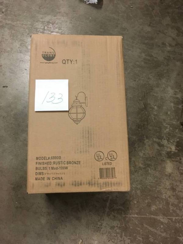 lot 133 image: Trans Globe Lighting 69900 RBZ Rustic Bronze Outdoor Modern Single- not used