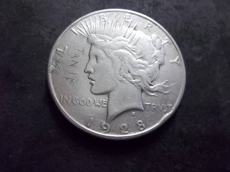 1928 S Silver Peace Dollar