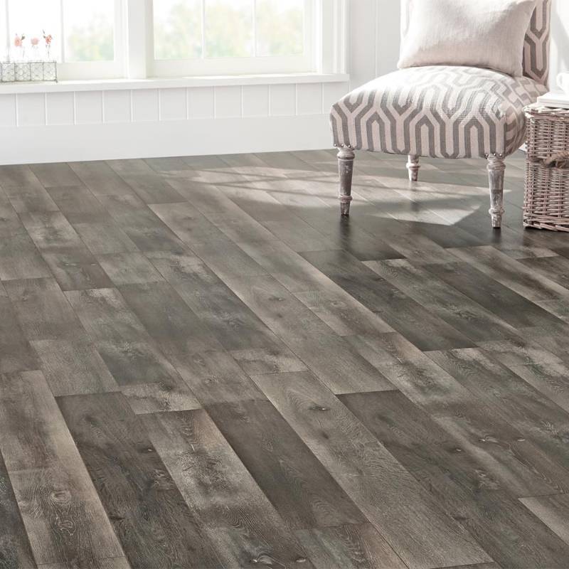 lot 14 image: 4 cases of EIR Courtship Grey Oak 8 mm Thick x 6.58 in. Wide x 47.80 in. Length Laminate Flooring (26.19 sq. ft.  case)