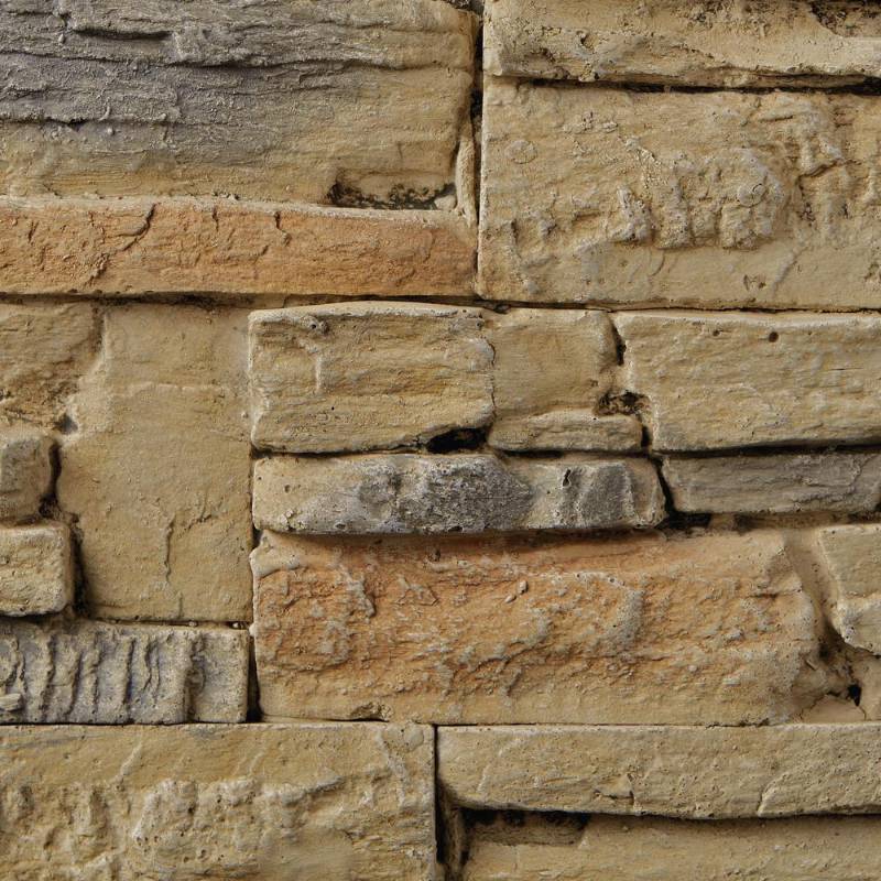 lot 58 image: Home Decorators Collection Highland 50 in. Faux Stone Mantel Electric Fireplace in Tan