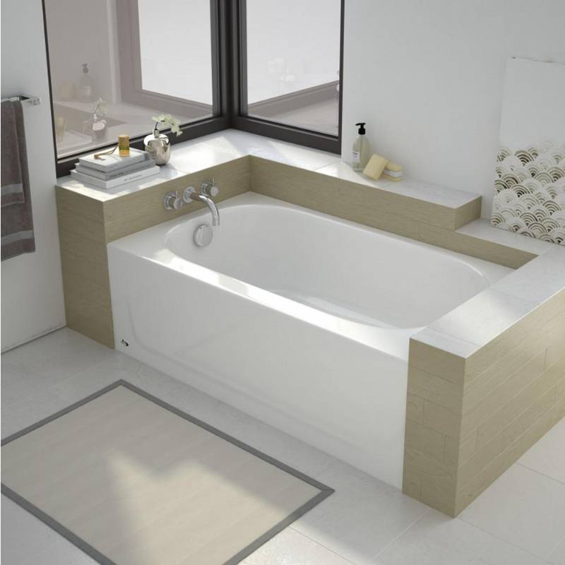 lot 88 image: Bootz Industries Kona 54 in. Right Drain Rectangular Alcove Soaking Bathtub in White