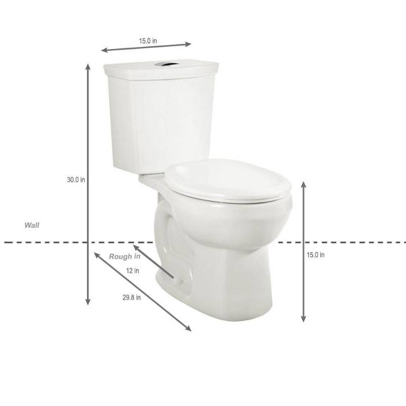 lot 93 image: American Standard H2Option 2-Piece 0.921.28 GPF Dual Flush Elongated Toilet with Liner in White, Seat Not Included